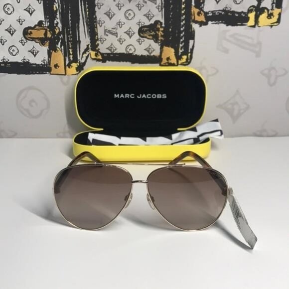 New Authentic Marc Jacobs MARC 522/S Sunglasses – Gold Havana / Brown Gradient - Picture 6 of 13